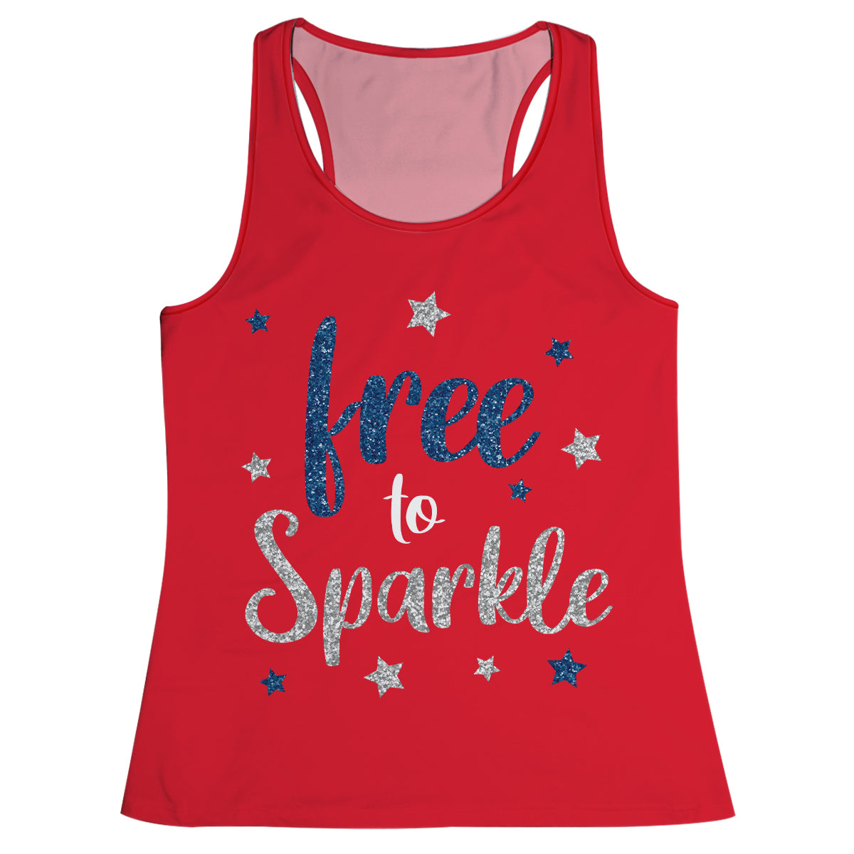 Free to Sparkle Red Tank Top - Wimziy&Co.