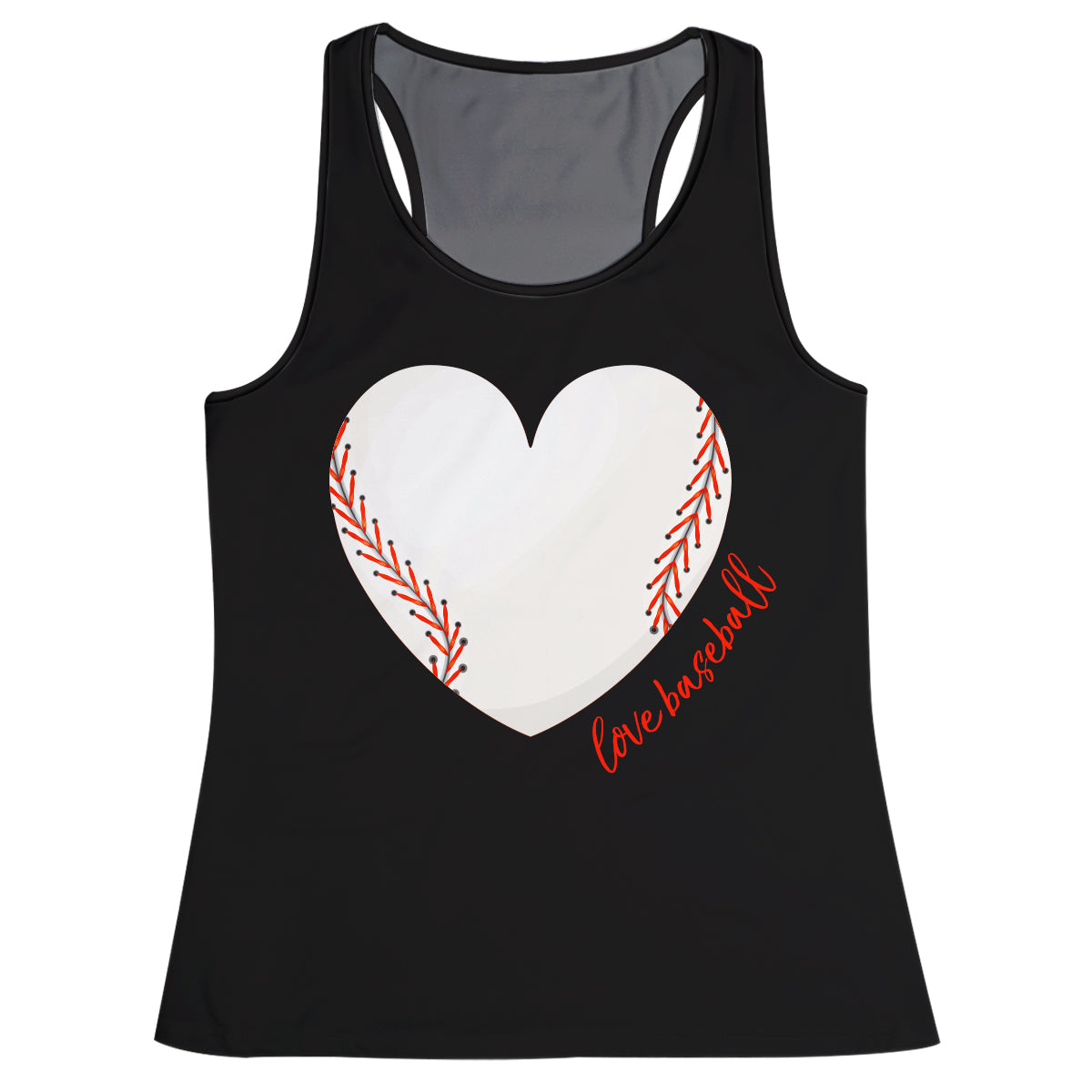 Love Baseball Black Tank Top