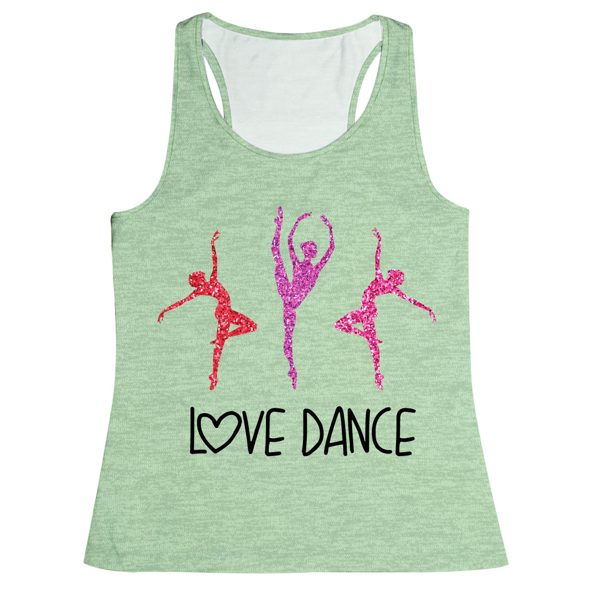Love Dance Green Tank Top