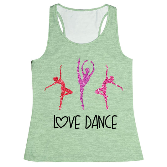 Love Dance Green Tank Top