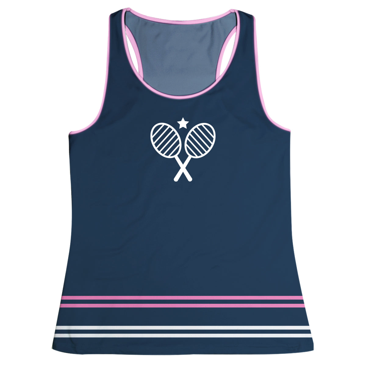 Tennis Rackets Navy Tank Top
