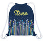 Birthday Personalized Name Navy Bag 14 x 19""