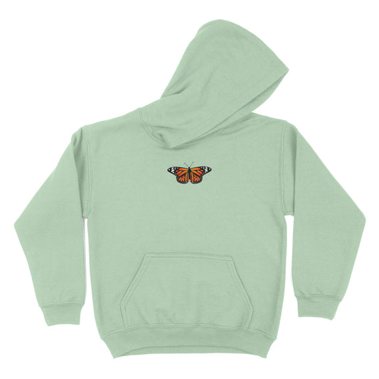 Butterflies Mint Green Long Sleeve Hoodie