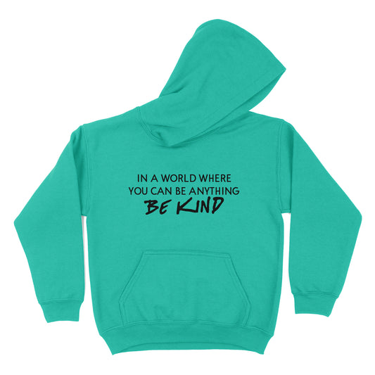 Be Kind Aqua Fleece Long Sleeve Hoodie
