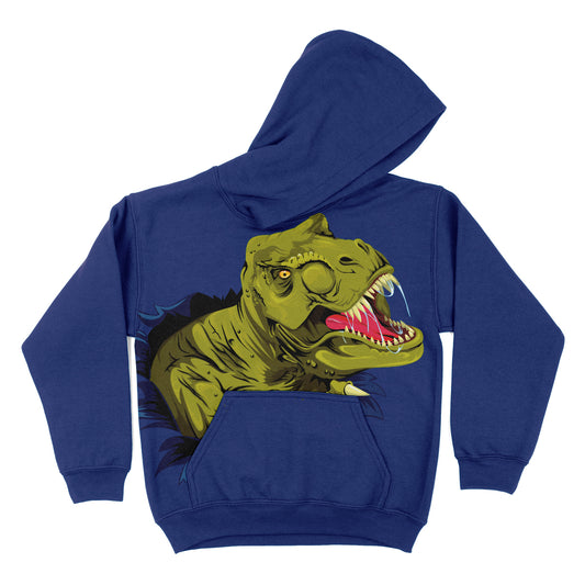 Dinosaur Navy Fleece Long Sleeve Hoodie
