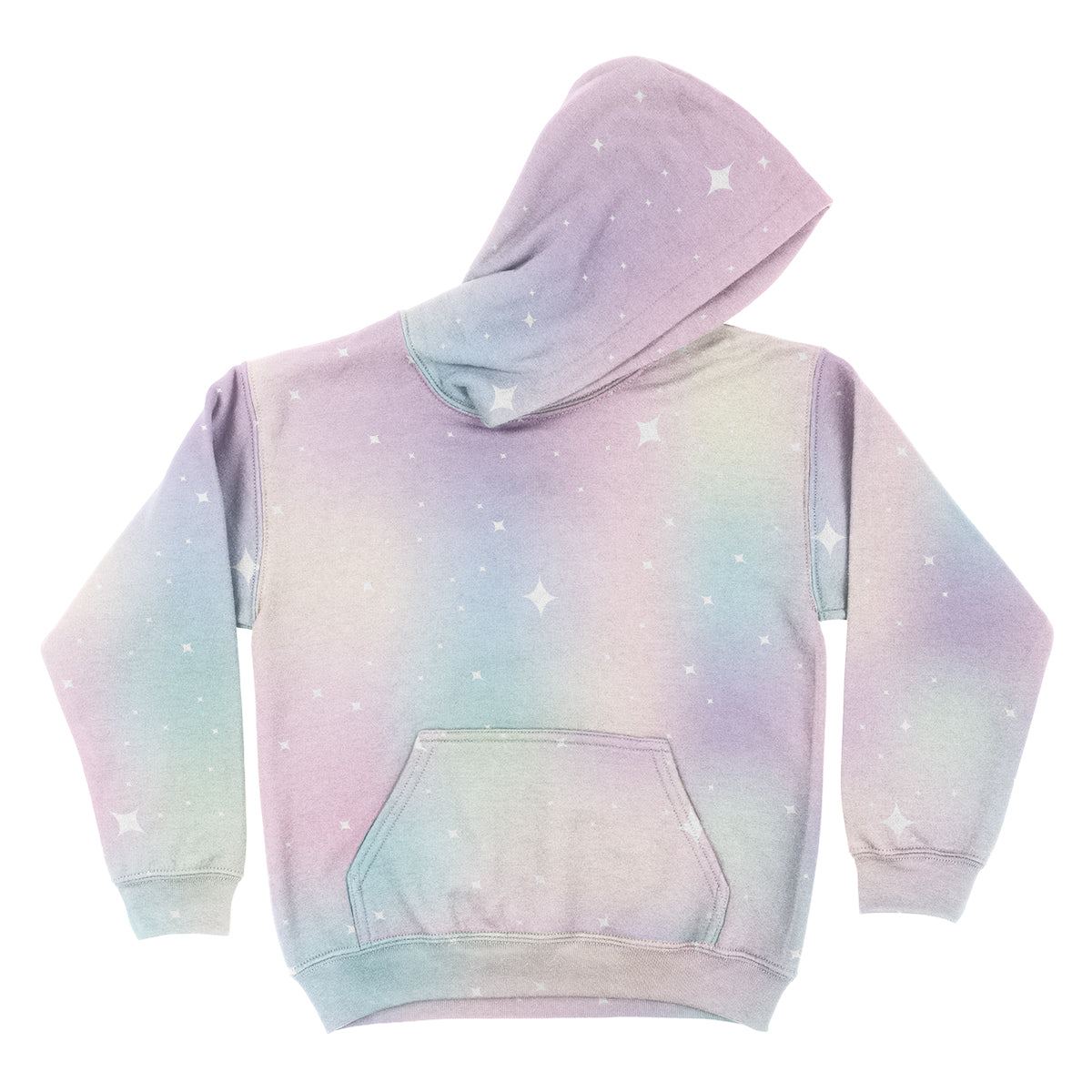 Degrade Print Purple Pink and Yellow Fleece Long Sleeve Hoodie