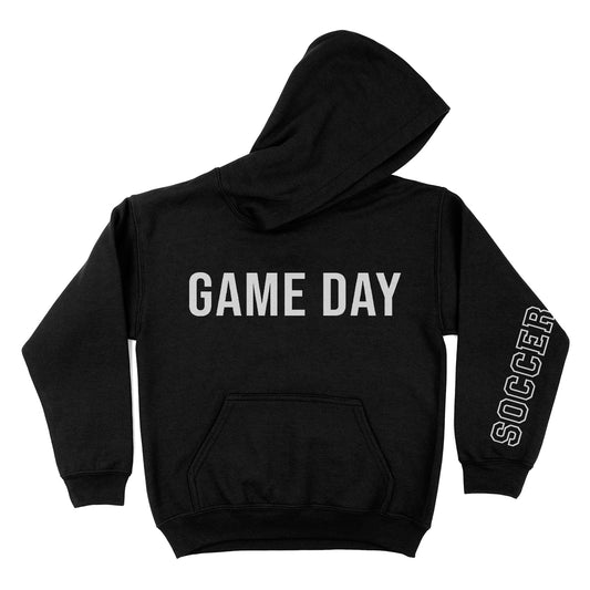 Soccer Game Day Black Fleece Long Sleeve Hoodie