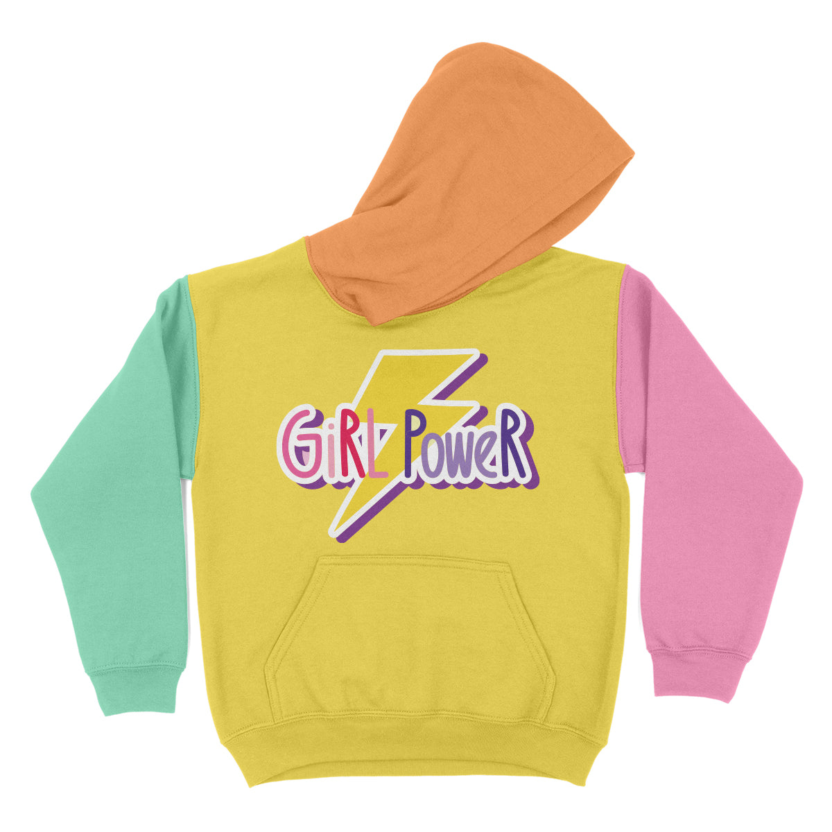 Girl Power Yellow Fleece Long Sleeve Hoodie