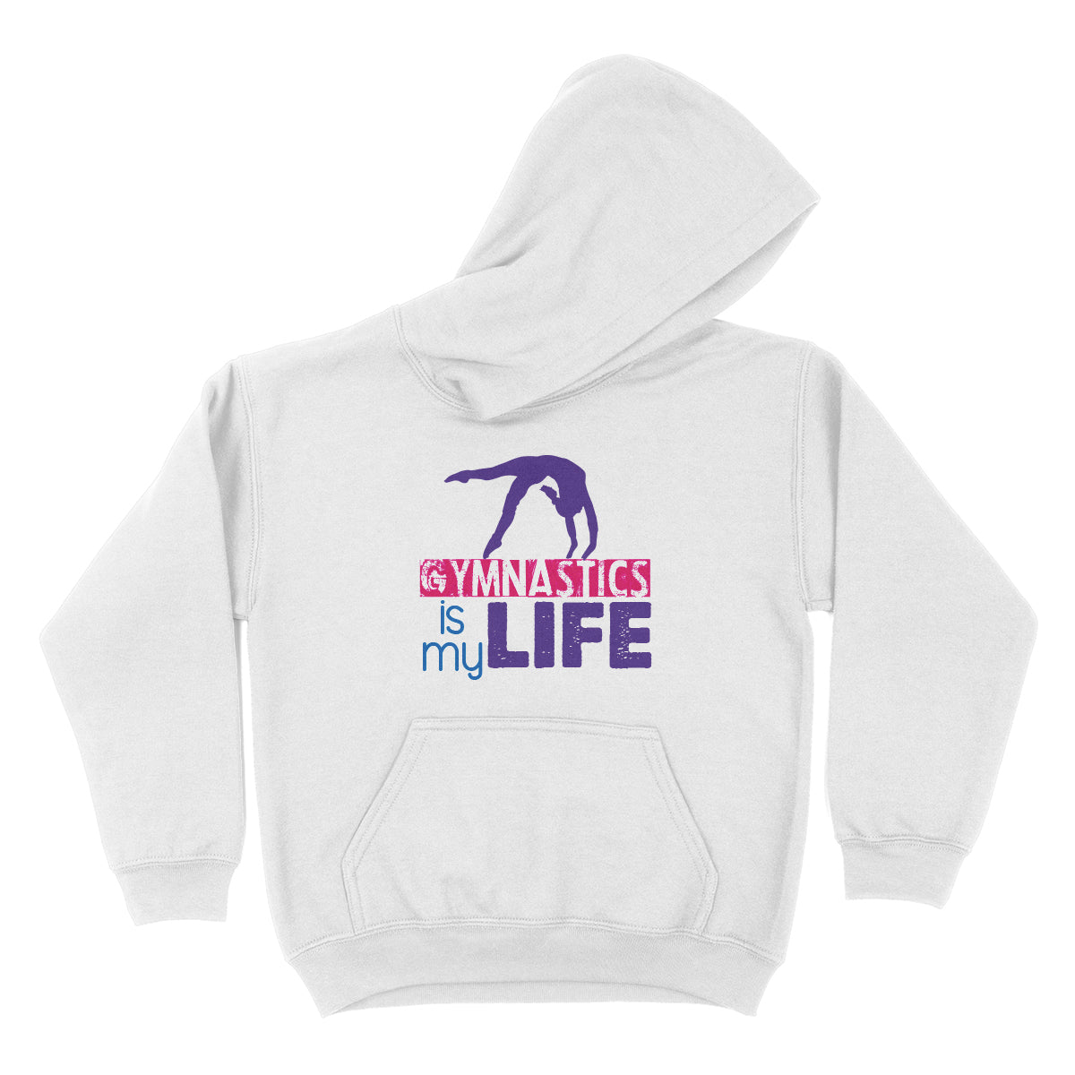 Gymnastics Is My Life White Fleece Long Sleeve Hoodie