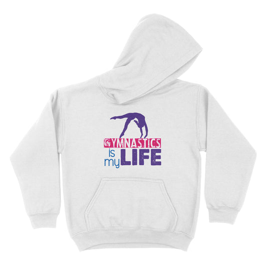 Gymnastics Is My Life White Fleece Long Sleeve Hoodie