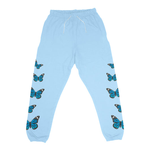 Butterflies Stripe Light Blue Jogger