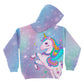 Unicorn Purple and Blue Fleece Long Sleeve Hoodie