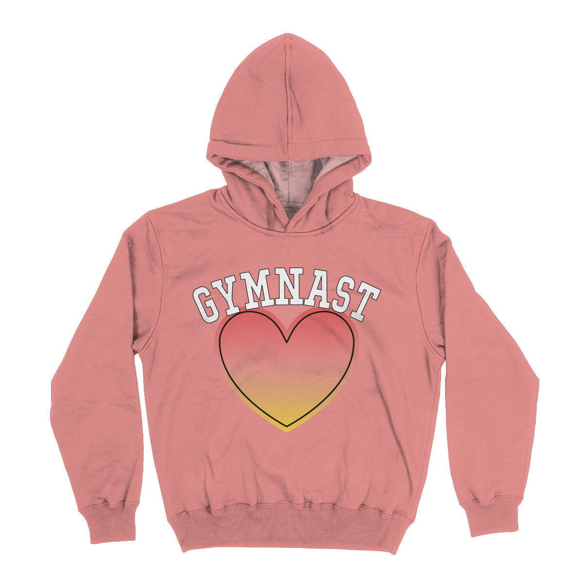 Gymnast Heart Peach Heavy Weight Performance 4-way Stretch Hoodie