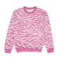 Animal Print Pink and White Crewneck Sweatshirt