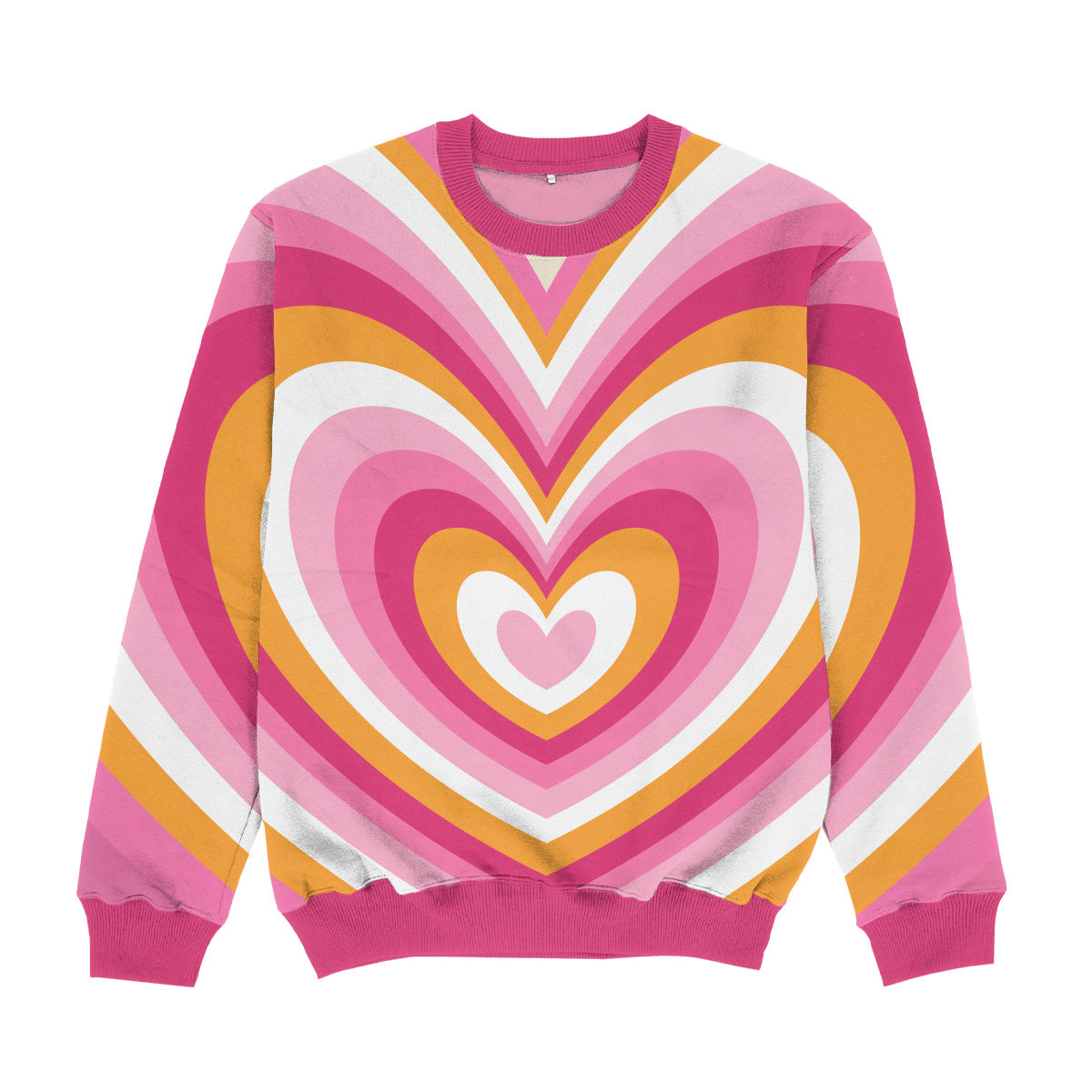 Big Heart Pink and White Crewneck Sweatshirt