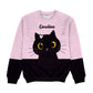 Cat Personalized Name Black and Pink Crewneck Sweatshirt