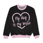 Mi Dog Is My Bestie Black Crewneck Sweatshirt