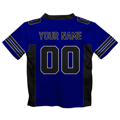 Personalized Name and Number Blue and Black Fashion Football T-Shirt - Wimziy&Co.