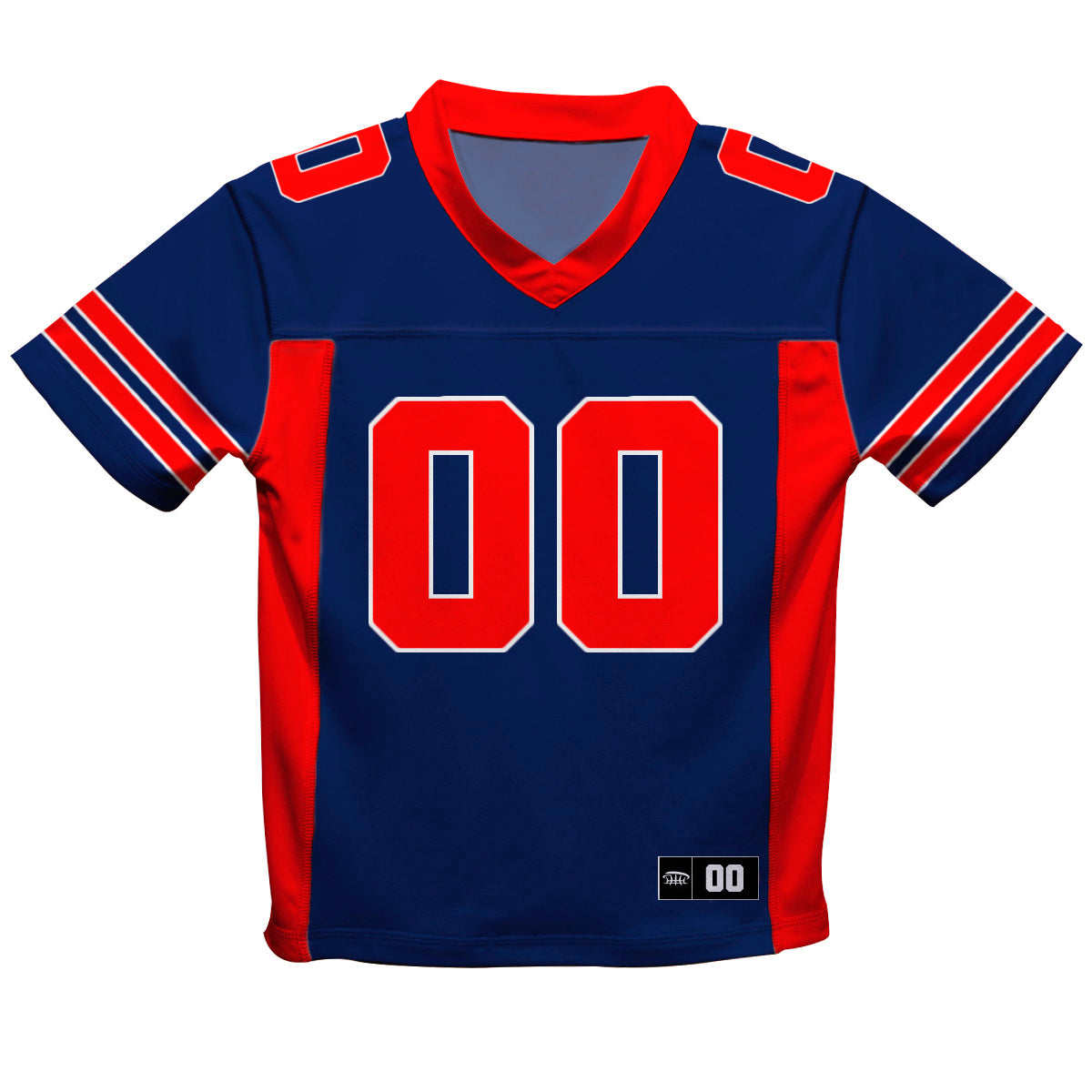 Personalized Name and Number Blue and Red Fashion Football T-Shirt - Wimziy&Co.