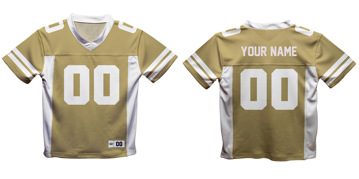 Personalized Name and Number Gold and White Fashion Football T-Shirt - Wimziy&Co.