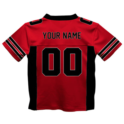 Personalized Name and Number Red and Black Fashion Football T-Shirt - Wimziy&Co.