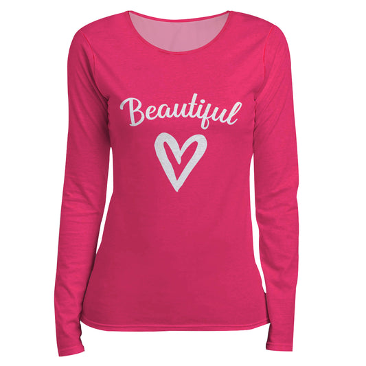 Beautiful Hot Pink Long Sleeve Tee Shirt