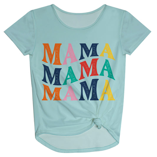 Mama Mint Short Sleeve Knot Top