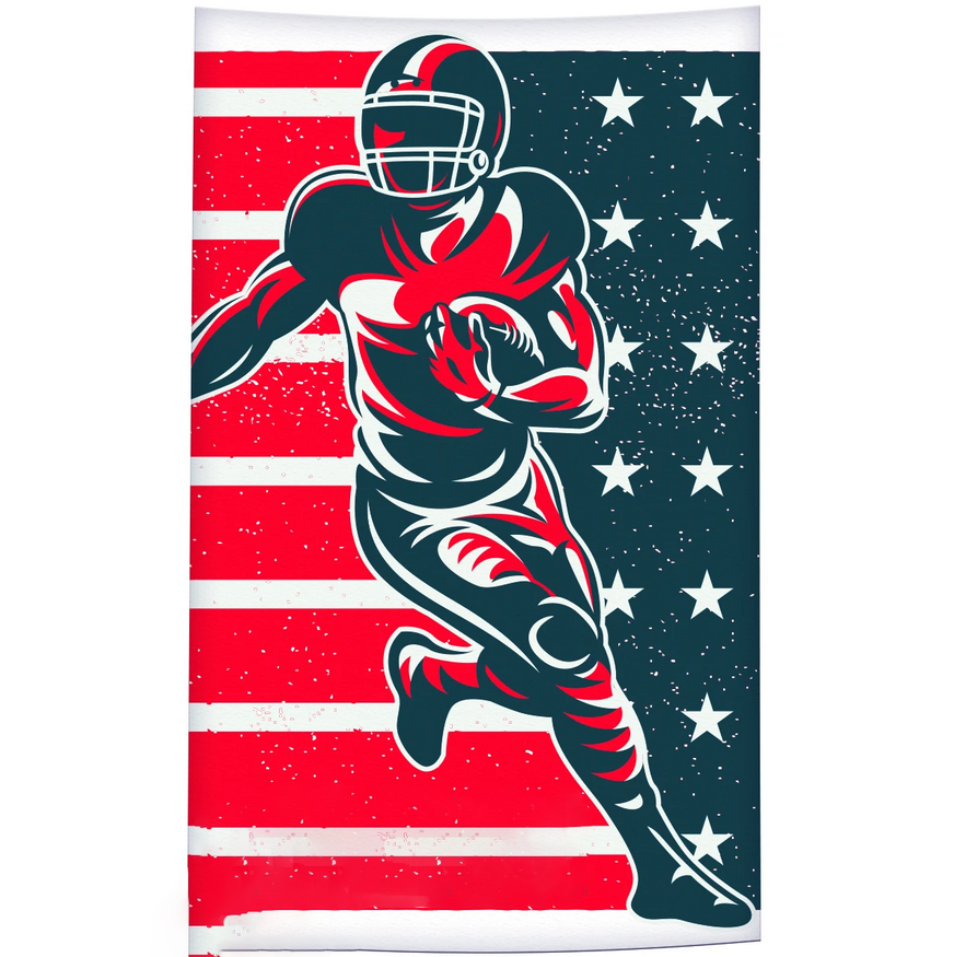 Football Player Name Red and Dark Navy Towel 51 x 32 - Wimziy&Co.