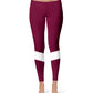 Maroon Ankle Color Block Women Yoga Leggings