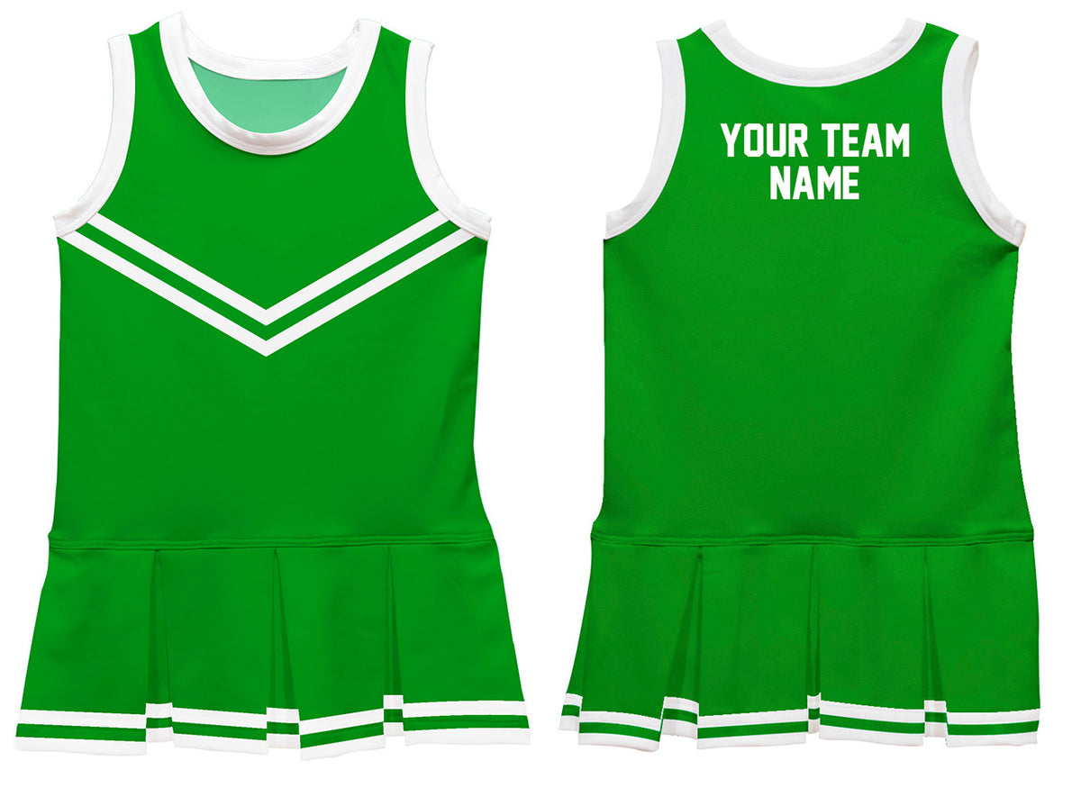 Green & White Sleeveless Cheerleader Dress V2 - Wimziy&Co.