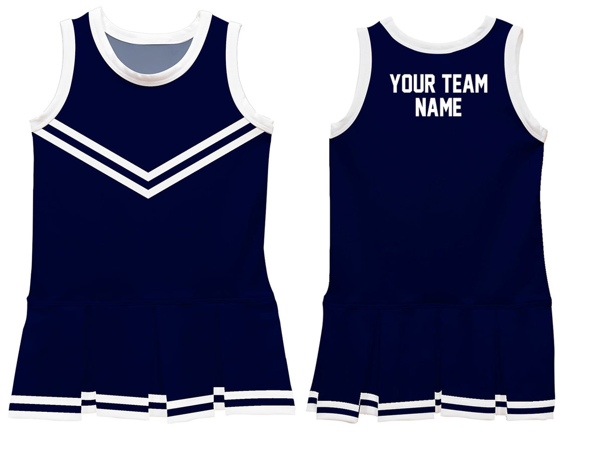 Navy & White Sleeveless Cheerleader Dress - Wimziy&Co.