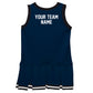 Navy Yellow Sleeveless Gril Cheerleader Dress - Wimziy&Co.