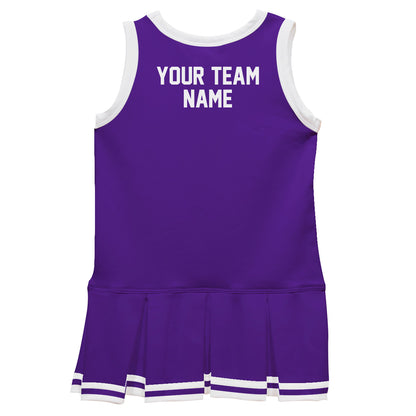 Purple White Sleeveless Girl Cheerleader Dress V2 - Wimziy&Co.