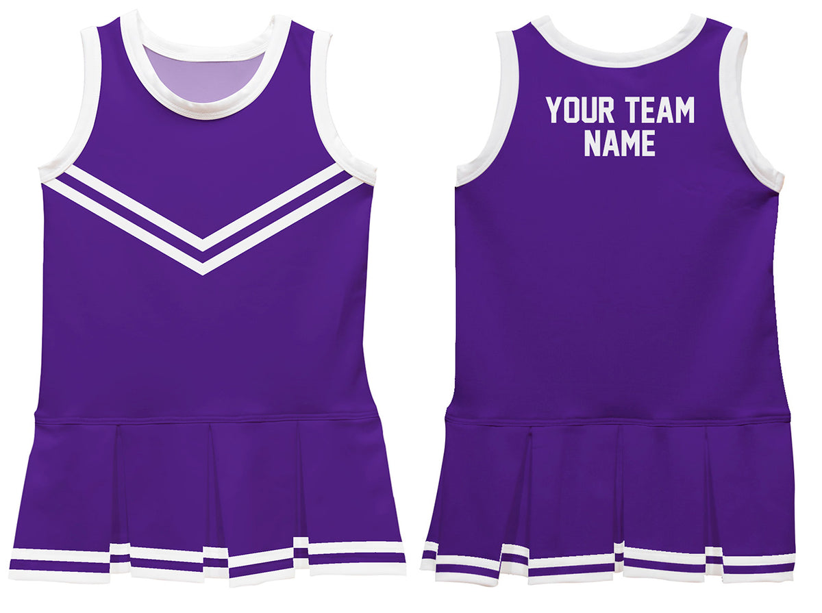 Purple White Sleeveless Girl Cheerleader Dress V2 - Wimziy&Co.