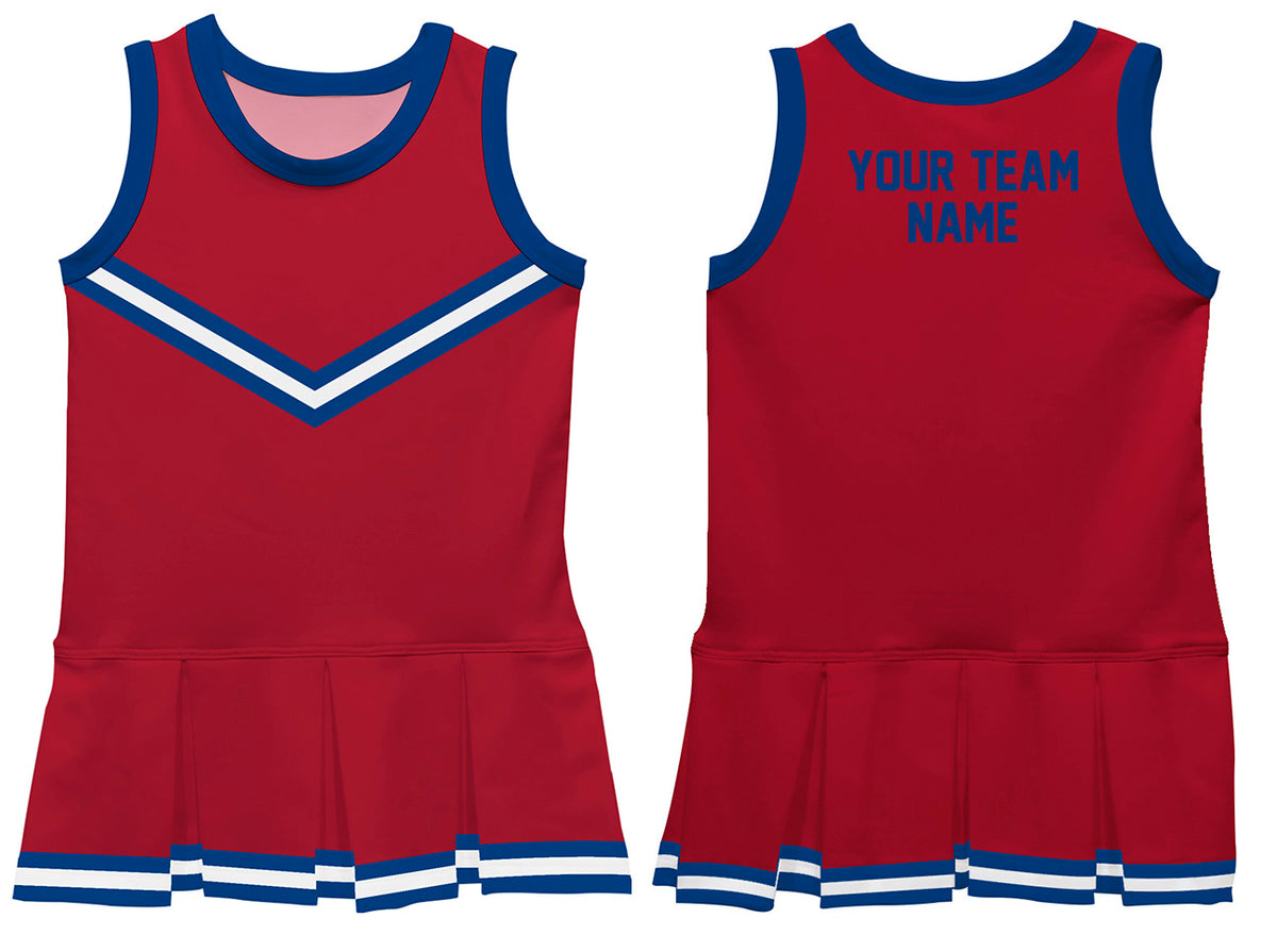Red Navy Sleeveless Girl Cheerleader Dress - Wimziy&Co.