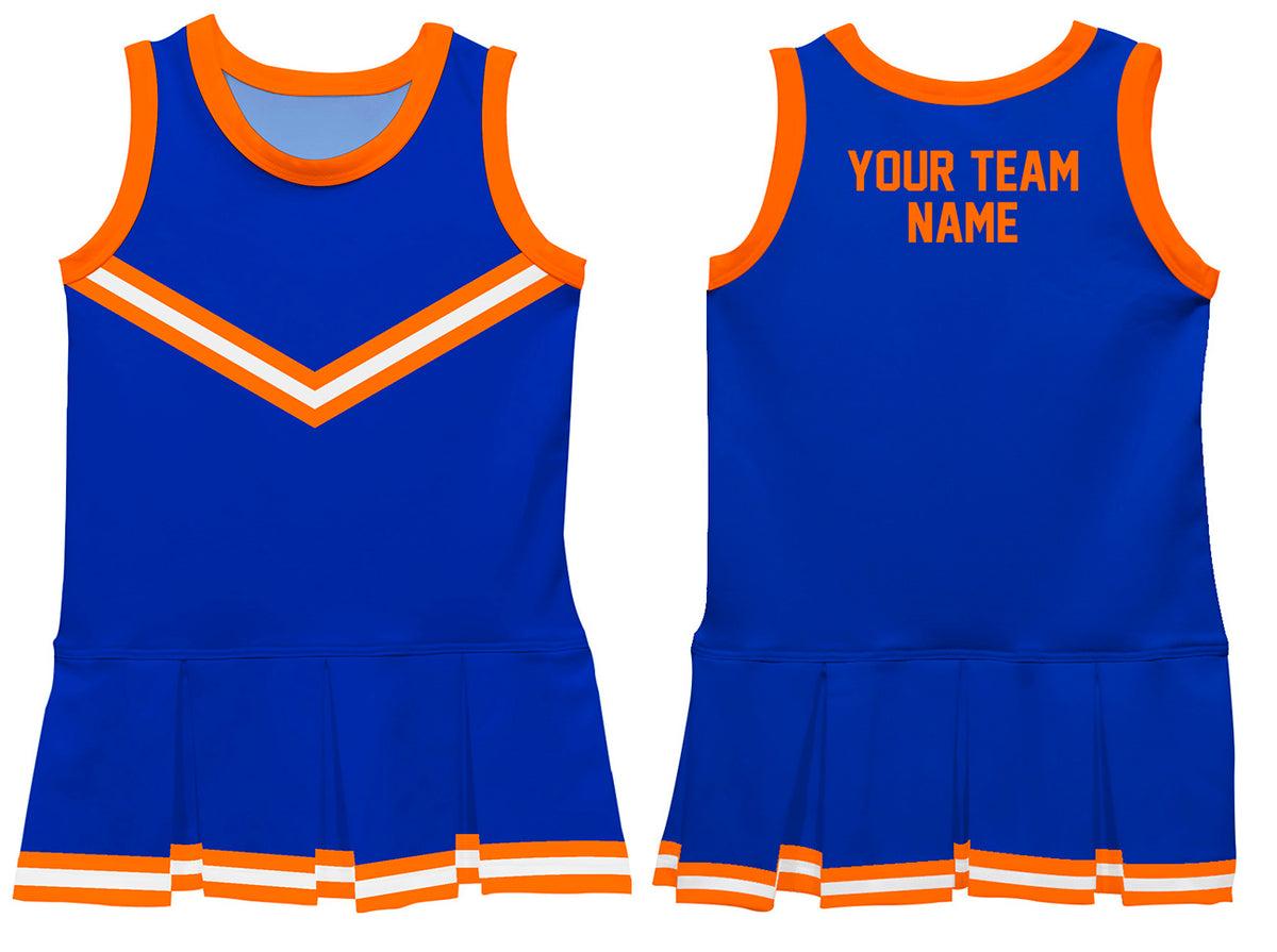 Royal Orange Sleeveless Girl Cheerleader Dress - Wimziy&Co.