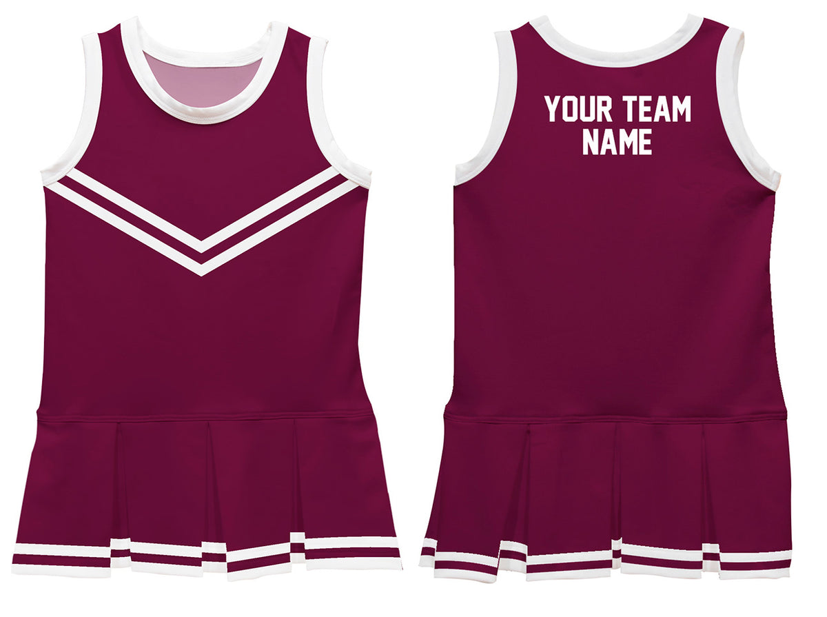 Maroon & White Sleeveless Cheerleader Dress - Wimziy&Co.