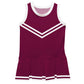 Maroon and White Sleeveless Cheerleader Dress