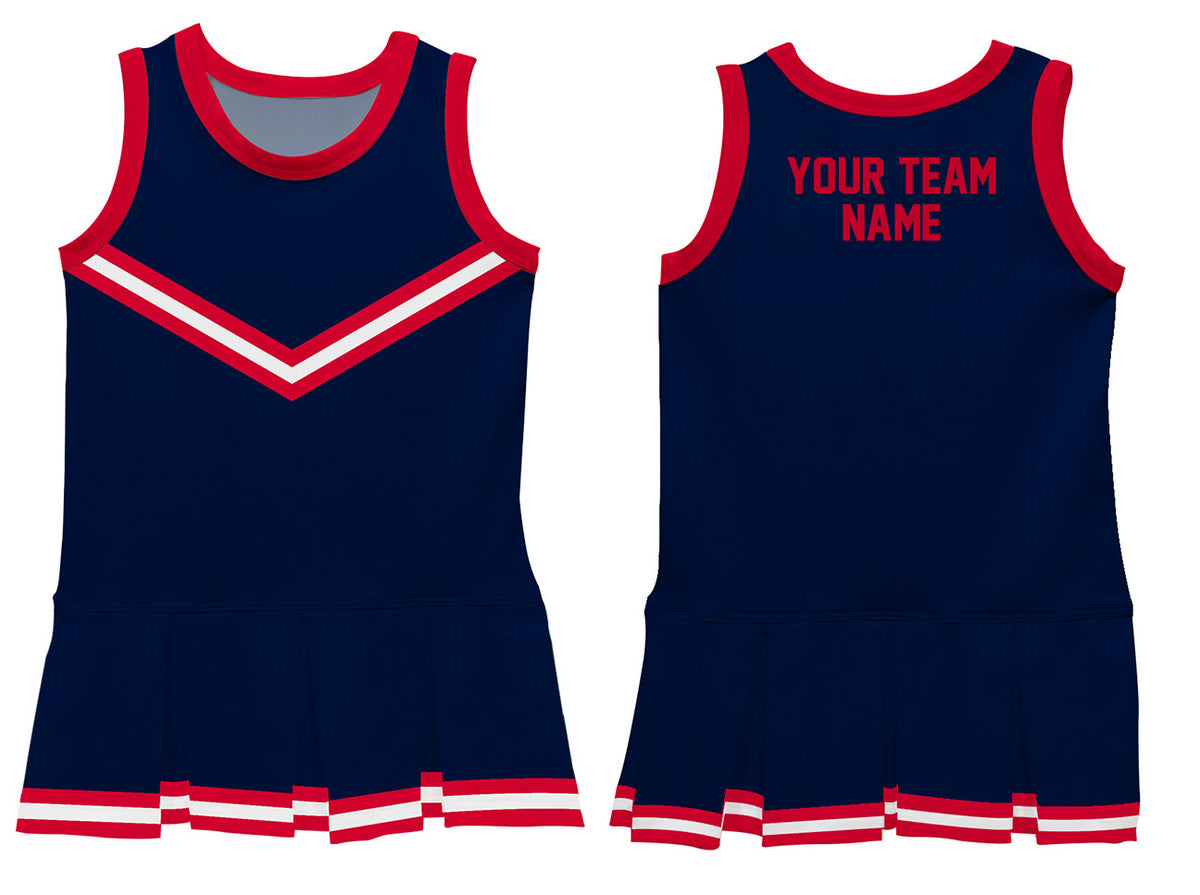 Navy Red Sleeveless Cheerleader Dress - Wimziy&Co.