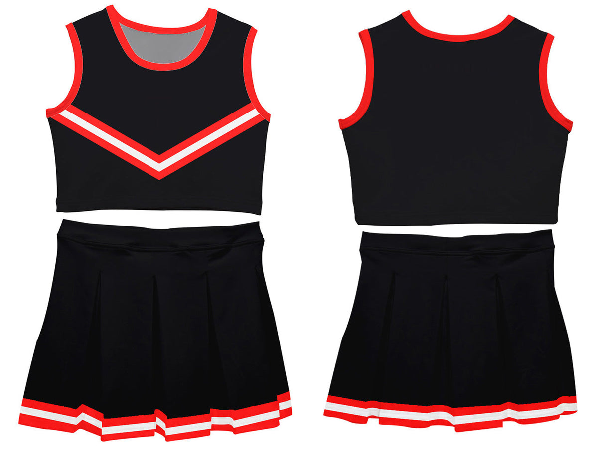 Black Red Sleeveless Cheerleader Set - Wimziy&Co.