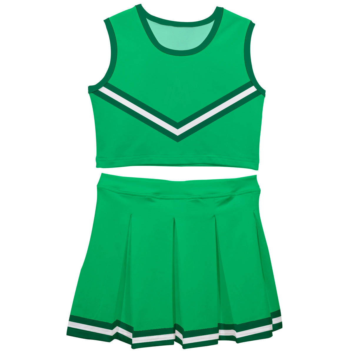Green Sleeveless Cheerleader Set