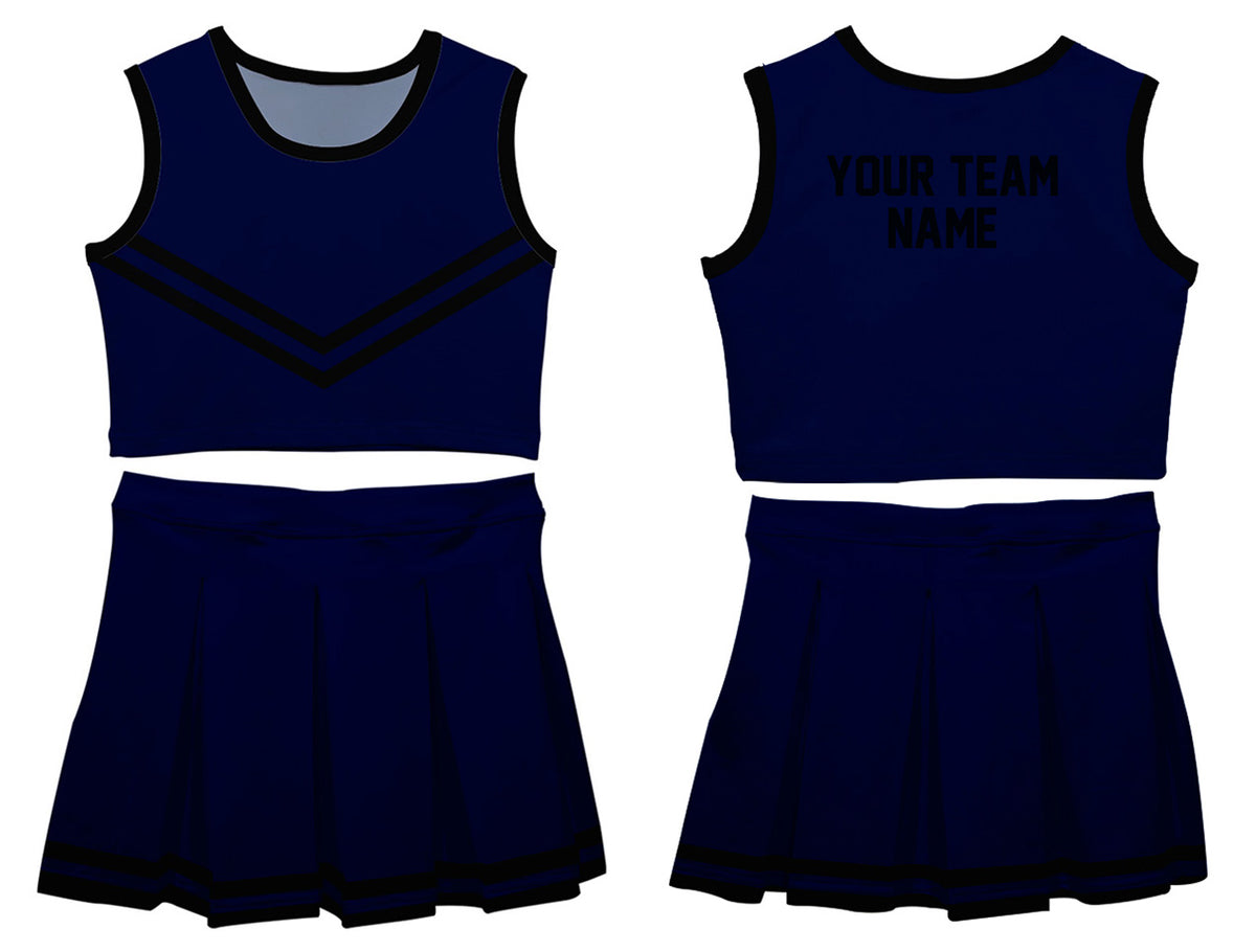 Navy & Black Sleeveless Cheerleader Set - Wimziy&Co.