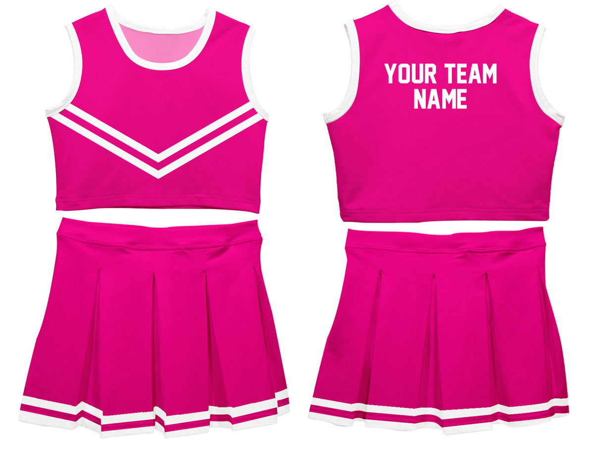 Hot Pink & White Sleeveless Cheerleader Set - Wimziy&Co.