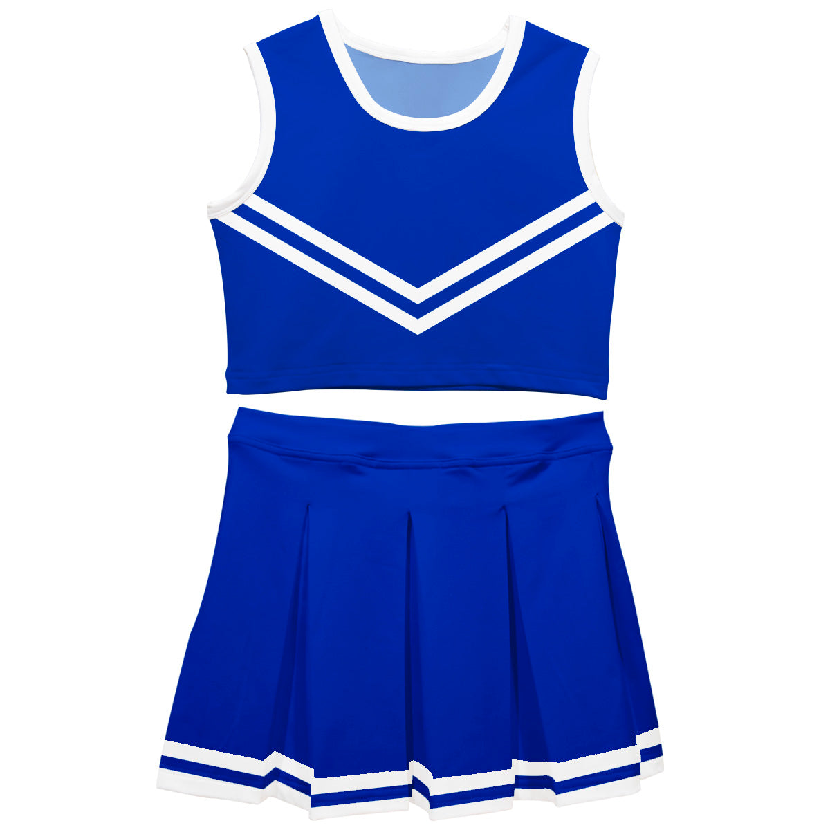 Royal and White Sleeveless Cheerleader Set