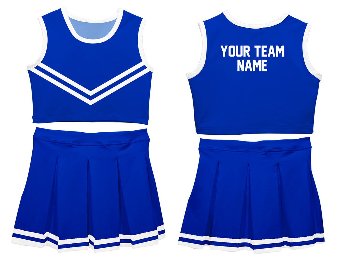 Royal & White Sleeveless Cheerleader Set - Wimziy&Co.