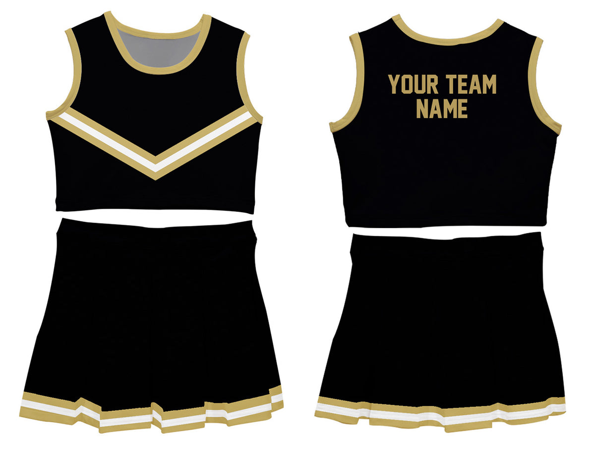 Black & Gold Sleeveless Cheerleader Set - Wimziy&Co.