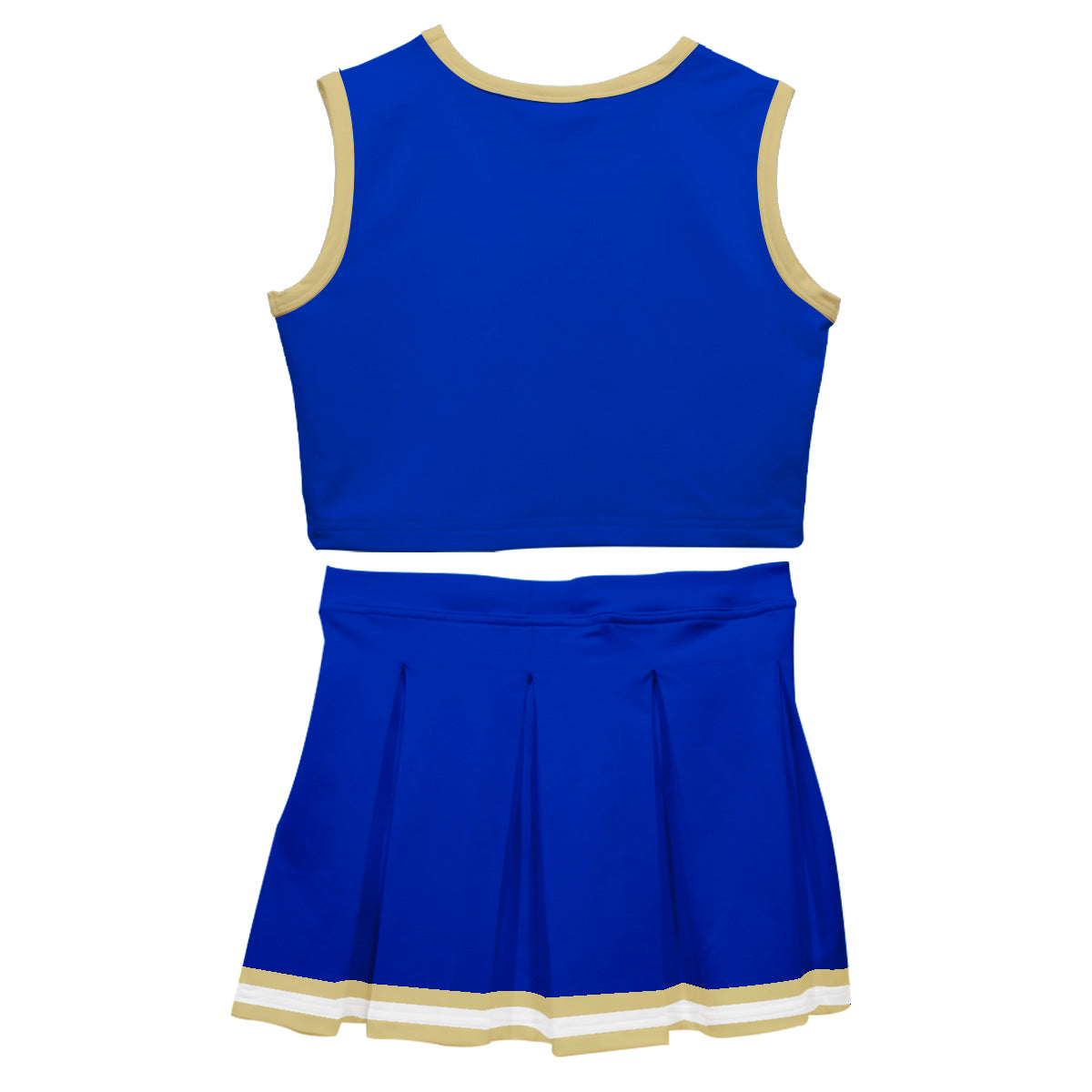 Royal Gold and White Sleeveless Cheerleader Set - Wimziy&Co.