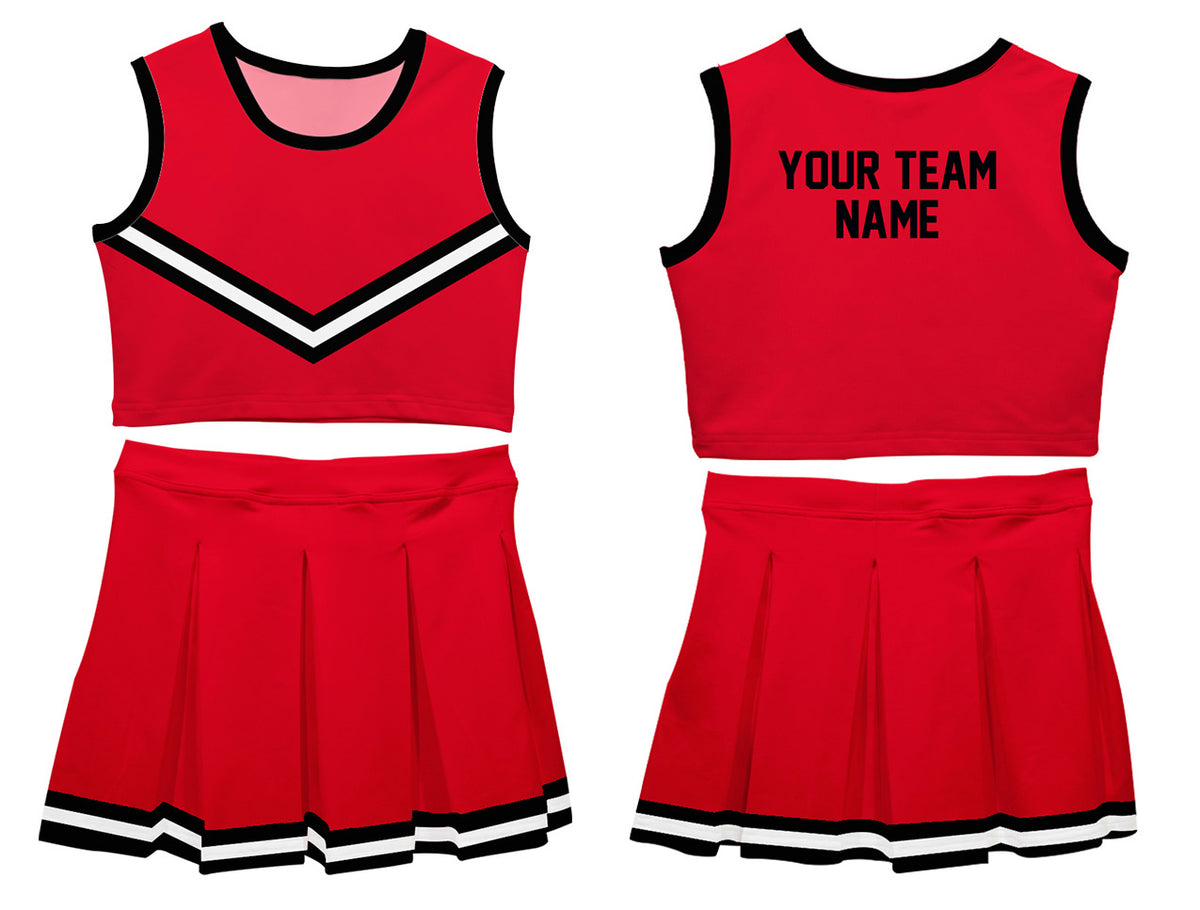 Red & Black Sleeveless Cheerleader Set - Wimziy&Co.