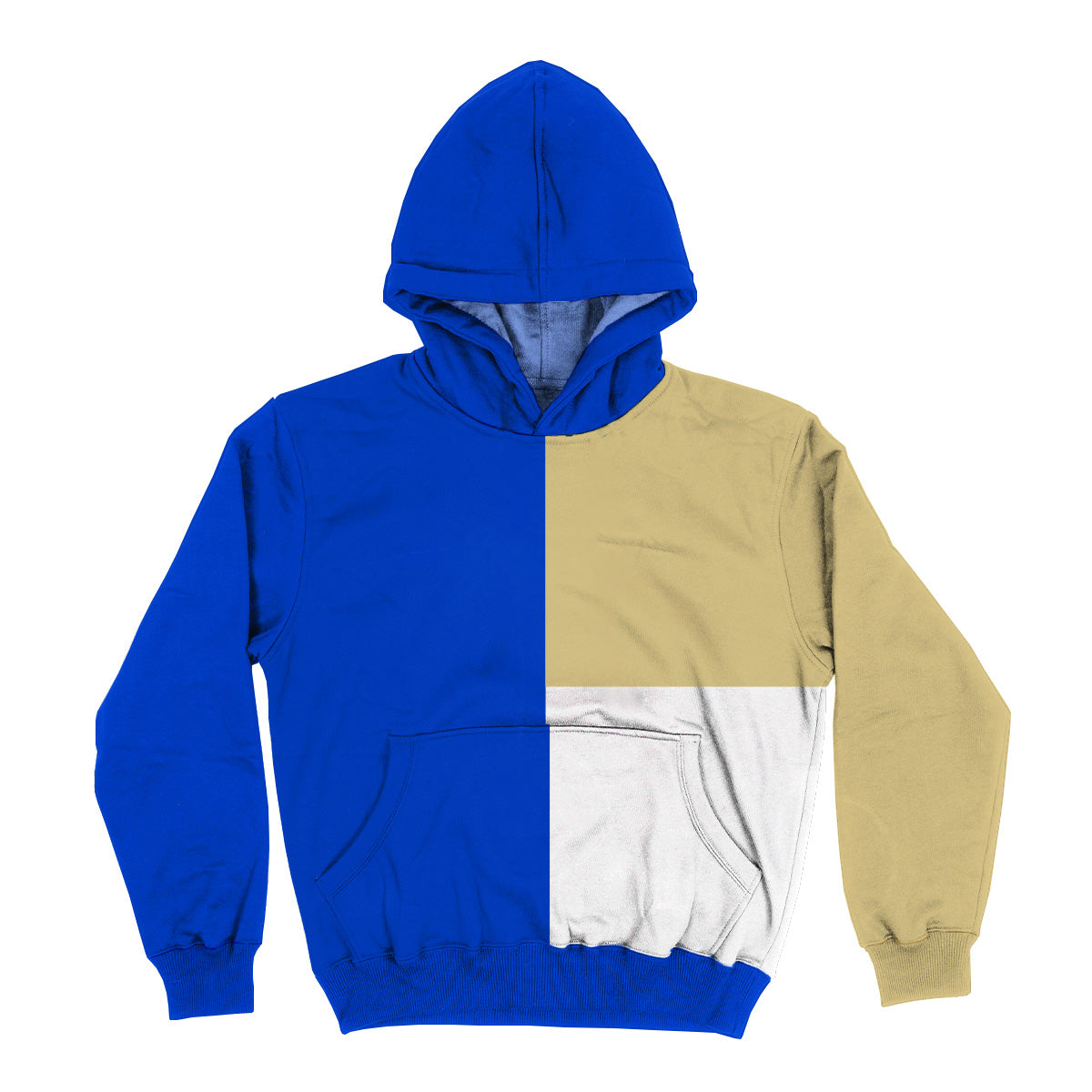 Royal Gold and White Fleece Long Sleeve Hoodie V1