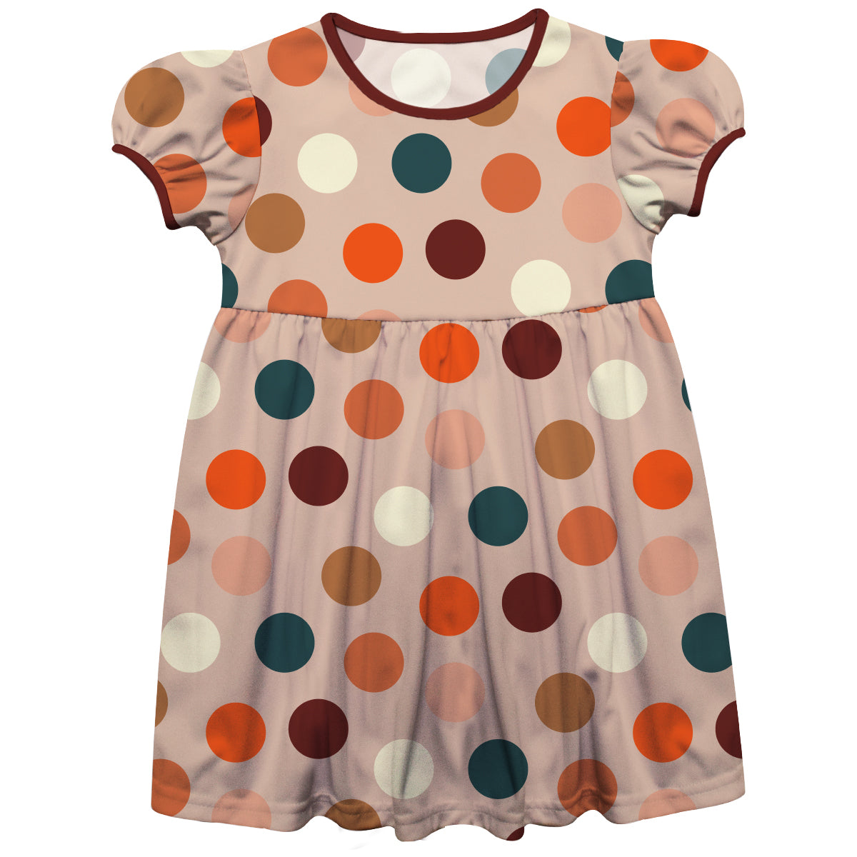 Dots Light Brown Short Sleeve Epic Dress